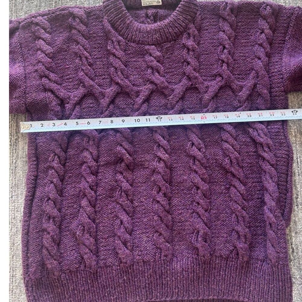 Wool Chunky Cableknit Fisherman Aran Sweater XL - Picture 4 of 7